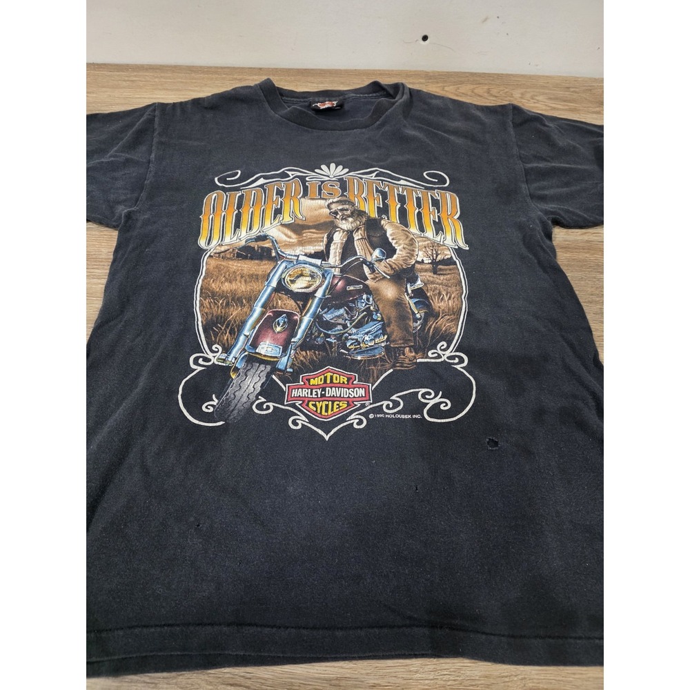 Vintage Harley Davidson T-Shirt Single Stich Older Is Better 1990 Size XXXL